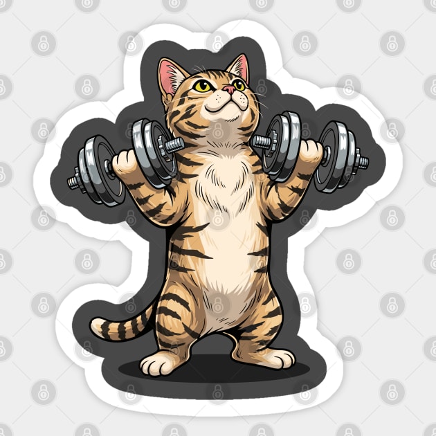 Purrfectly Fit Cat Gym Sticker by enrynz
